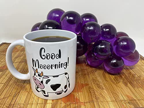 Cow Mug Cute Coffee Mugs Funny Good Mooorning Ceramic Udderly Cows Cup Cow Lover Coffee Mug | 15 oz