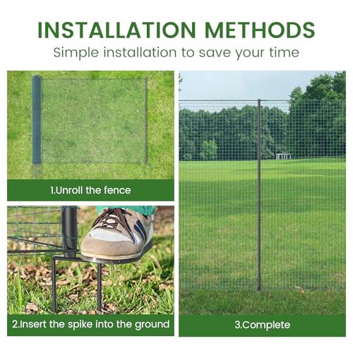 Non Electric Fence Netting, 40" x100' Portable Movable Livestock Nets Mesh for Chickens,Goats, Sheep, Dog, All-Purpose Fencing for Backyards, Homesteaders, Farms Ranches, and Gardens