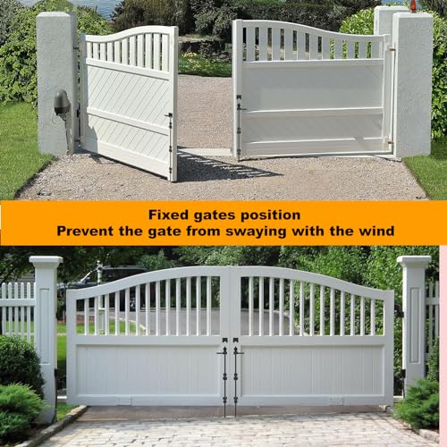 36" Cane Bolt Drop Rod for Gate, Heavy Duty Gate Latch 2 Pack | Gate Latch for Wooden Fence Metal Gates, Gate Ground Stopper Hardware for Wood PVC Vinyl Metal Gates - color: 36"-Black, size: 2 Pack