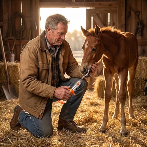 2Pcs Reusable Goat Syringe with 2 Drench Nozzle,Adjustable Dosage Sheep Drench Gun Syringe for Goats,Horse,Piglet,Calf,Dog,Livestock Supplies,20ML+50ML (Orange)