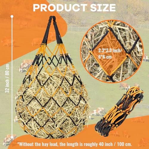 YedsIntu 3 Pcs Hay Bags for Horses, Hay Nets for Horses Goat Sheep,Goat Hay Feeder for Slower Feeding,Strong Load-Bearing Hay Bag Hanging for Horse Stable Trailer (Black and Yellow) - color: Black and Yellow