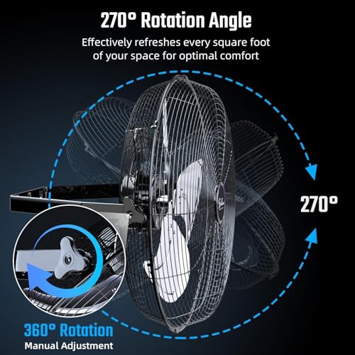 Simple Deluxe 18 Inch Industrial Wall Mount 3 Speed Commercial Ventilation Metal Fan for Warehouse, Greenhouse, Workshop, Patio, Factory and Basement(Black) - size: 18 Inch, style: 2 Pack