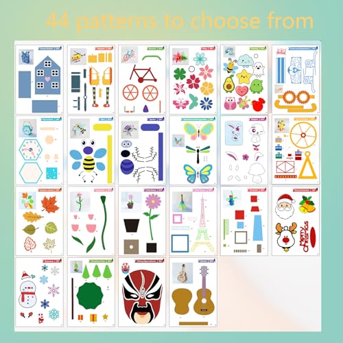 3D Printer Drawing Molds Paper Stencils for 3D Printing Pen,Reusable Graffiti Template,3D Pen Paper Stencils,22 Sheets 44 Patterns with PVC Transparent Board.(Small) - size: Small
