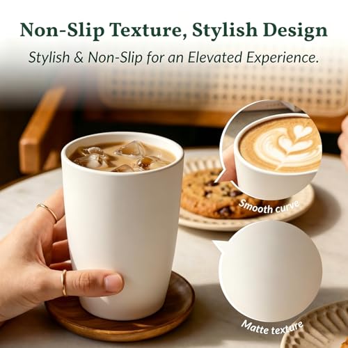 Homienly Wheat Straw Cups 12oz Unbreakable & Easy to Clean Cups Reusable Outdoor Drinking Cups for Travel,Camping,Picnic, Refrigerator and Dishwasher Safe Stackable Water Tumblers- White - color: MatteWhite, size: 12 Ounces
