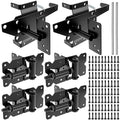 QWORK Heavy-Duty Self-Closing Gate Kit - 2 Sets, Hinges and Latch, Gate Hardware Kit, Includes 2 Latches, 4 Hinges