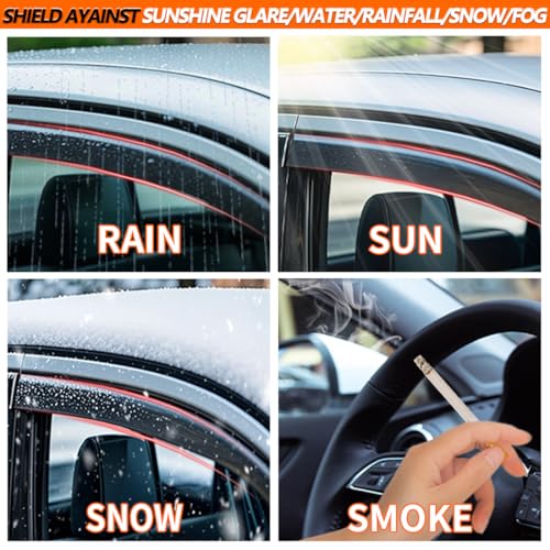 in-Channel Window Visors Rain Guards FIT Hyundai Santa Cruz 2022-2025 (2022-2025) – 4-Piece in-Channel Dark-Smoke Polycarbonate Vent Deflectors
