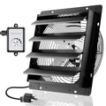 HG Power 16 Inch Attic Fan with Speed Controller, 1681 CFM Shutter Exhaust Fan with EC Motor, Wall Mounted Greenhouse Fan for Shed, Basement, Gable, Chicken Coop Ventilation Use, Black - size: 16 Inch w/ Speed Controller