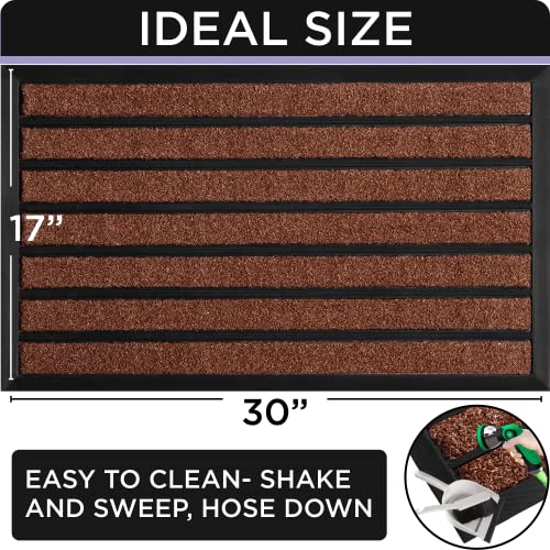 Ubdyo Extra Durable Door Mat Outside Entrance (30" x 17", Bright Burgundy) | Dirt Trapping, Non-Slip Backing, Indoor or Outdoor Use, Welcome Mat, Low Profile, Natural Rubber, Stain Fade Resistant - color: Bright Burgundy, size: 30" x 17" (Rectangular)