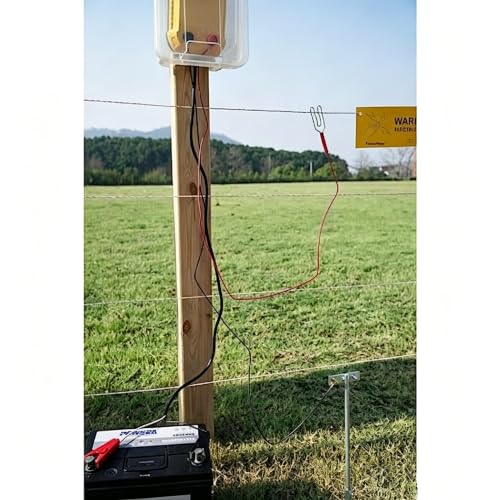 FenceMate Battery Powered Electric Fence Charger Output 0.5J up to 10 Miles | to Contain Poultry, Livestock, Fencer to Protect Homestead, Garden, Pond, Orchard,Peak 10 kV, Low Impedance Fence Energizer - style: 0.5J, 12V battery not included