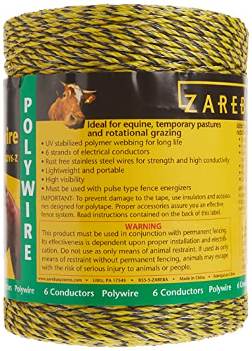 Zareba 1320 ft Polywire - 400 M Electric Fencing - Weather Resistant, Highly Visible Poly wire - Easy to Install, Repair, Slice - PW1320Y6-Z - size: 1 Pack