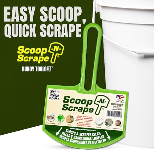 Scoop-N-Scrape Bucket Scoop | Efficient Bucket Scoop for 5-Gallon Buckets - Curved Bucket Trowel - Heavy-Duty Nylon - Scrapes Clean