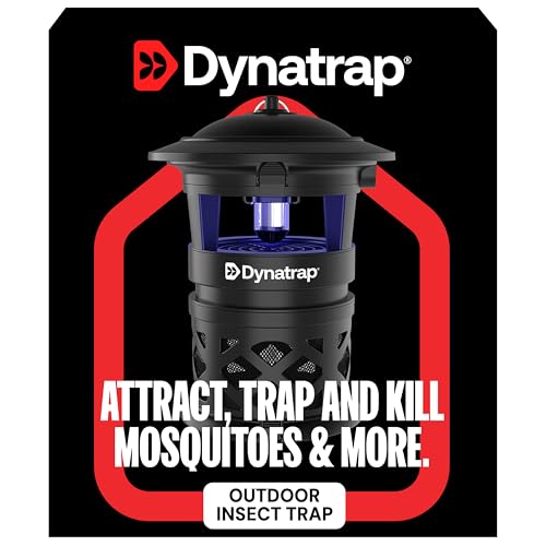 Dynatrap DT1130SR 1/2 Acre Mosquito & Flying Insect Outdoor Trap and Killer – Kills Mosquitoes, Flies, Wasps, Gnats, & Other Flying Insects - Bug Zapper Alternative – Black | UV-LED Flying Insect Killer, Outdoor Fly Control, Kills Mosquitoes, Gnats, Flies