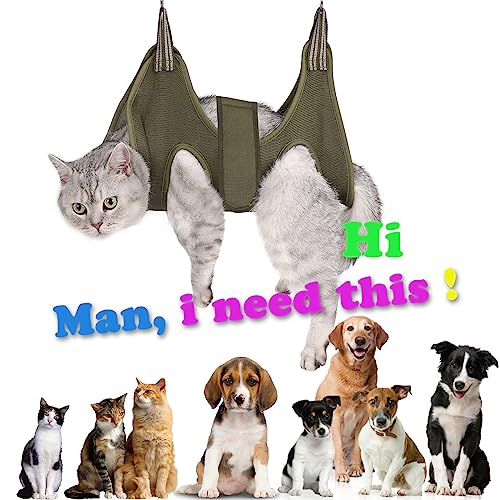Dog Grooming Hammock Harness Breathable Pet Cat Hammock 6.5" | Restraint Bag,Dog Grooming Sling Helper for Trimming Nail and Ear/Eye Care XS Size Green - color: Green, size: XS-Cats & XS Dogs/Under 25lb