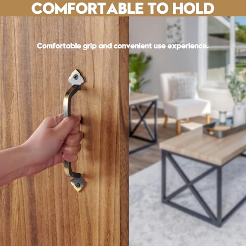 AddGrace 2 Pack Gate Handles for Wooden Gates with Screws 160mm/6 Bronze | Durable Solid Steel, Matte Coating, Barn Door Handles, for Garden Gate Shed Wooden Fences, Closet, Wardrobes, Drawer, Rustic - color: Bronze
