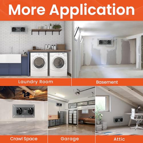 Abestorm Crawlspace Ventilation Fan with Humidistat, 240CFM Air-out | Smart Digital Panel,Temperature Controller, Moisture Reducing, for Crawlspaces Garage Attic Hydroponics Grow Tents, IP55 Rate - color: Silver