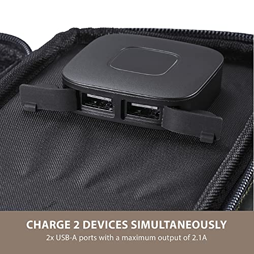 ELECOM NESTOUT Portable Solar Panel, Dual USB-A Ports, 28W Power Generation Charger for Phone Camping, Durable Water-Resistant Ripstop Nylon, Foldable Lightweight, Adjustable Stands (4-Panel) - color: 4-Panel