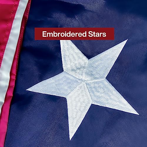 American Flag for Outside 12x18 ft, Embroidered Stars, Sewn Stripes, Brass Grommets Outdoor USA Flag Super Tough Tearproof Spun Polyester US Flag, Giant High Wind United States Flags - size: 12x18 Ft Brass Grommets