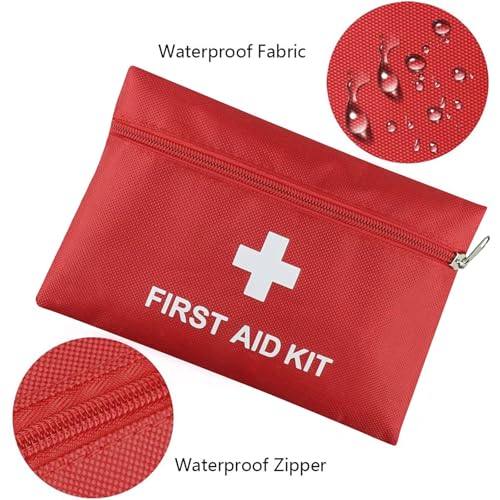 12pcs Mini First Aid Kit Empty Bag, Travel Empty First Aid Kit Pouch with Zippered for Emergency at Home, Boat, Camping, Hiking(Bag Only) - size: 24 x 15cm(9.45 x 5.91 Inch)