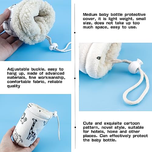 Baby Bottle Sleeve Infant Milk Bottle Pouch Thermal Cover Washable Anti Drop Baby Feeding Bottle Holder Glass Nursery Bottles Insulator Cover (Medium,for 240ml bottles)