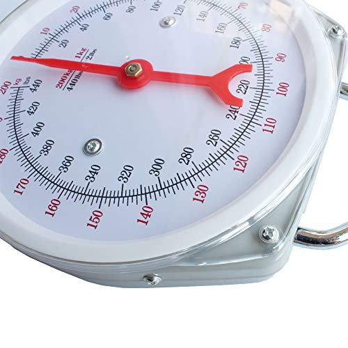 Spring Hanging Dial Scale,440lbs Industrial Hanging Scale,Spring Mechanical Hanging Scale for Kitchen Fishing,Mechanical Luggage Scale