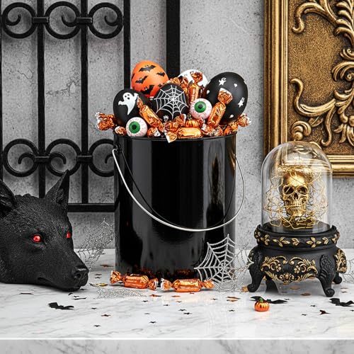 WUWEOT 4 Pack 1 Quart & 1 Gallon Metal Paint Can, Black Empty Paint Buckets Storage Container, Leftover Pail with Stainless Steel Handle and Snap On Airtight Lid for Painting, DIY Crafts