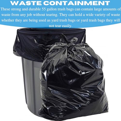 Farm Plastic Supply 55 Gallon Trash Bags, 6 Mil - Contractor Trash Bags, Black Trash bags, Large Trash Bags, Heavy Duty Garbage Bags, 55 Gallon Trash Bags Heavy Duty, 55 Gallon Drum Liners (10 Pack) - size: 10 Pack