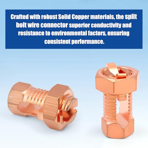 20 Pack Split Bolt Connectors for Electric Fence & Ground Wire, Brass | High-strength brass split bolts for fence & ground wire. Precision threads. No crimp tool needed.