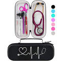 BOVKE Stethoscope Case for 3M Littmann Classic III, Lightweight II S.E, MDF Acoustica Deluxe Stethoscopes - Extra Room for Medical Bandage Scissors EMT Trauma Shear and LED Penlights, Black - color: Black