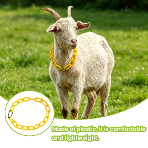 10FT Breakaway Livestock Goat Collars, Adjustable Plastic Chain Halter for Sheep, Goat Show Collars, Anti-Choke Collars with Quick Release Links for Goats, Sheep, Alpacas, Cows