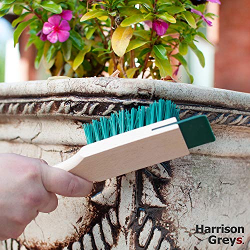 Heavy Duty Scrubbing Brush - Stiff Bristle Scraper, Wooden Handle, Universal Outdoor Cleaning Tool