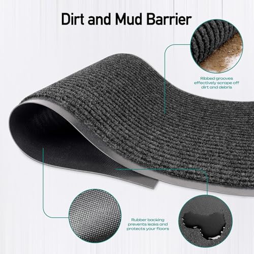 MaxMat® 4-Pack Extra Large Commercial Floor Mat, 3 x 5 Feet Heavy Duty, Waterproof, Low-Profile, Easy to Clean, Rubber Entry Mat (Black, 3 x 5 Feet - 4 Pack) - color: Black, size: 3 x 5 Feet - 4 Pack