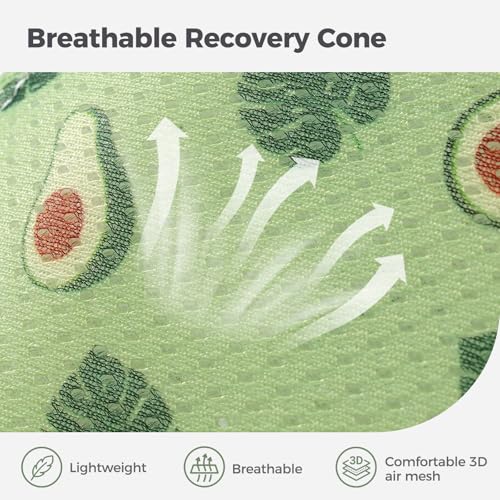 Avont 2026 Upgraded Dog Recovery Collar, Breathable Elizabethan Collar, M | Soft Dog Cone Alternative After Surgery to Stop Licking, Foldable/Adjustable/Secure-Fit for Medium Large Dogs, Avocado - color: Avocado, size: M Neck:(11.8"-13.8") Depth:(9.1")