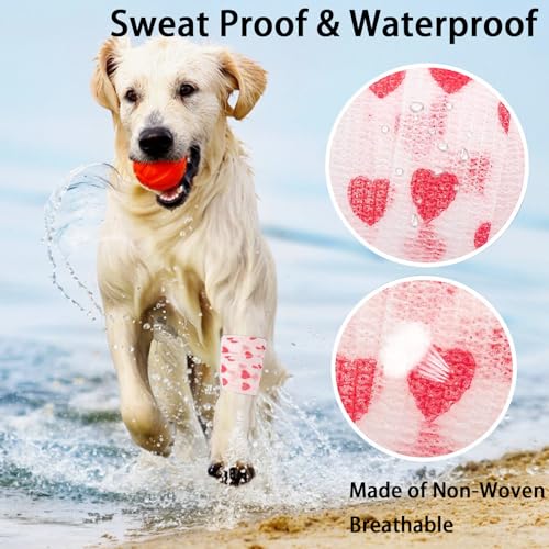 8 Rolls Non-Woven Self Adhesive Bandage Wrap Sweatproof Waterproof Cute Vet Wrap Elastic Cohesive Bandage Wrap for Fingers Ankle Grip Nail Protector Tape Sports Fixing Band Stretch Wrap (Multicolor)