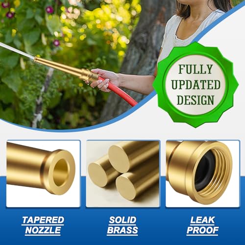 3/4 GHT Brass Garden Water Hose Spray Nozzle, 6 Inch High Pressure Water Hose Jet Nozzle Sprayer Sweeper for Cleaning Clutter, Roads, Yard, Vehicles, Deck, 7 GPM 80 PSI - style: Jet Pattern 1