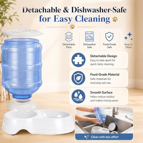 Automatic Dog Feeders - 3 Gallon Capacity Gravity Food Dispenser for Large Dogs and Cats - size: 3 Gallon Feeder