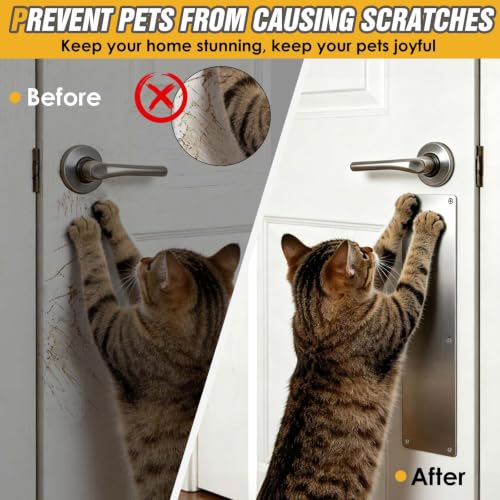 12" Door Push Plate Stainless Steel for Bottom,Exterior,Front Door | Dual-use door push plate and kick plate with 304 stainless steel construction protects doors from pet,shoes and daily damage. - size: 12'' Push Plate