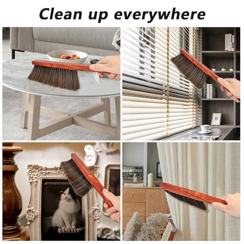 Hand Broom Brush Dust Cleaning : Hand Brush, Dusting Brush, Couch Brush, Soft Brush Cleaning, Dust Broom, Handheld Broom, Bed Brush, Hand Brushes for Cleaning The Bed, Sofa, Fireplace, car, etc., Red - color: Red