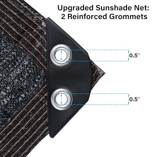 winemana Black Shade Cloth 40%, 5x10 FT Mesh Tarp - Garden Shade for Greenhouse, Patio, Vegetables, Plants Cover and Chicken Coops, Sun Shade Net for Outdoor Protection with Reinforced Grommets - size: 40%-5 FT x 10 FT