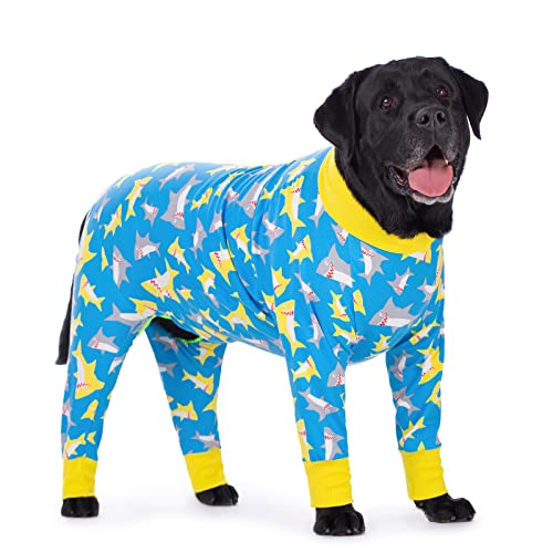 Dog Surgery Recovery Suit Female Male for Dogs After Surgery Medium Large Dogs Onesie Dog Pajamas Pjs Clothes (Yellow Shark, 28 (Chest 26.77 in | Backlength 18.11)) - color: yellow shark, size: 28 (Chest 26.77 in | Backlength 18.11)