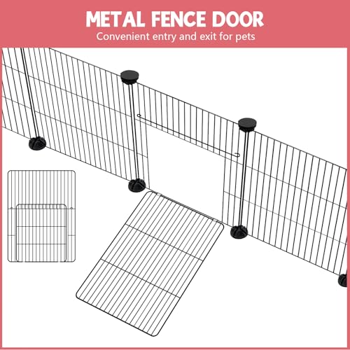 VISCOO 32 Panels Small Animal Playpen,47.5" x 23.7" x 31.5" Pet Playpen | Upgrade Waterproof Mat,Guinea Pigs, Rabbit/Bunny Cage, Bunny/Puppy Play Pen, Indoor Outdoor Portable Metal Fence - color: 47.5"L x 23.7"W x 31.5"H, style: 32 Metal Panels