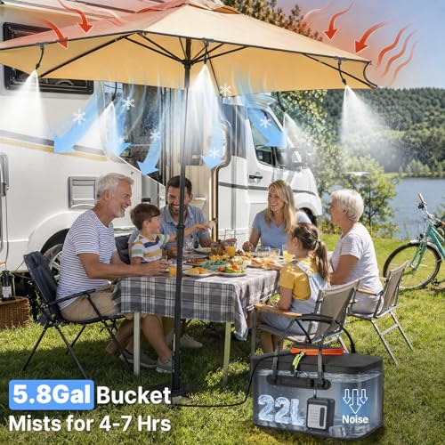 Bluepro 50FT Portable Misting System,Outdoor Water Cooling Mister with Pump