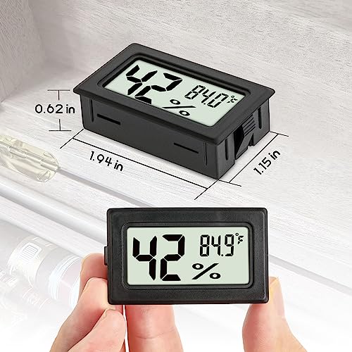 EWPJDK 3 Pack Mini Hygrometer Thermometer Indoor Humidity Meter Digital | Mini Digital Gauge for Humidors, Greenhouse, Garden, Cellar