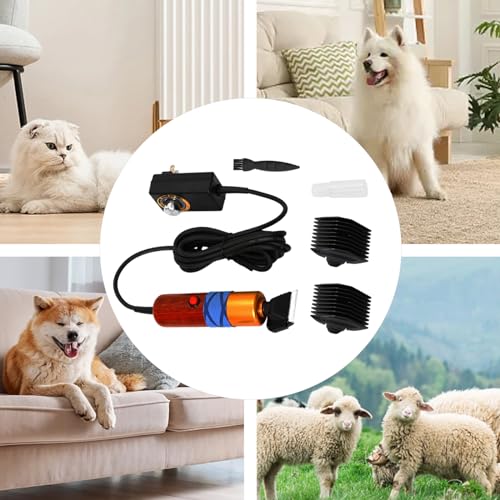 Pet Grooming Clippers 36W, Sheep Shears, with Plug & Blades Electric Clippers, Grooming Clippers for Dogs Cat Goat Alpaca, Angora Rabbits, Low Noise ≤ 60db, Heavy-Duty Hair Trimmer Kit