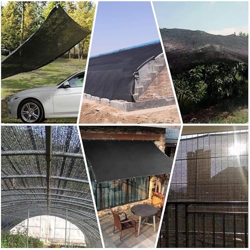 8x10 FT Shade Cloth for Garden, 90% Sun Shade Covers Black, UV Resistant Shade Tarps for Outdoors, Patios, Balcony, Plant, Chicken Coop, Dog Kennel - size: 8x10FT