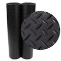 Rubber-Cal Diamond-Plate Rubber Flooring Roll - 3 mm x 4 ft x 6 ft Roll - Black - size: 72"L x 48"W x 0.1"Th