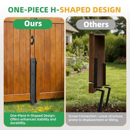 Fence Post Repair Kit, 8 Pack Heavy Duty Fence Post Stabilizer | One-Piece Fence Post Repair Stakes, Fence Support Quick Fix Tilted / Broken Mailbox, Wood Post, Square Post, Billboard Post