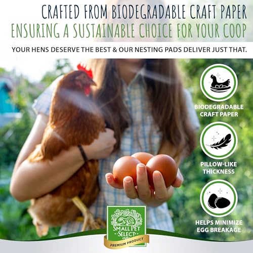Small Pet Select Chicken Nesting Pads for Hens, 13x13 in, 12-Pack | Absorbent Coop Nest Liners, Fits Most Nesting Boxes, Keeps Eggs Clean & Dry, For Laying Hens & Backyard Flocks - style: Chicken Nesting Pads