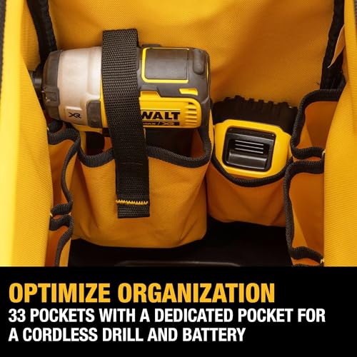 DEWALT Tool Bag, Water Resistant, Hard Bottom, 20-inch, Professional Tool Tote with Organization (DWST560104) - style: 20" Open Mouth Tool Bag