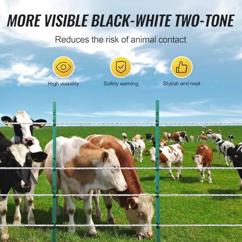 VEVOR Electric Fence Wire, 656Ft 200M Portable Polywire, 1/4" Diameter 6 Stainless Steel Strands for Reliable Conductivity and UV, Rust Resistance, Fencing Rope Line for Horse, Cattle, Livestock - size: 656Ft 200M, style: 1/4" Strands