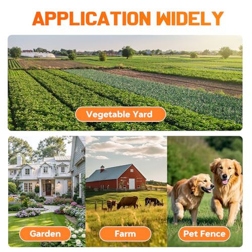 12KV DC AC Powered Electric Fence Charger, 15 Miles 4 Joules, LED | LED Indicator Light, High Power Pulse Energy, Waterproof, for Livestock,Farm Animals, Pets, Poultry, Ranches and Gardens - color: Orange